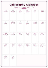 Calligraphy Alphabet: A4 Matte Laminated Educational Poster Print - 210x297mm