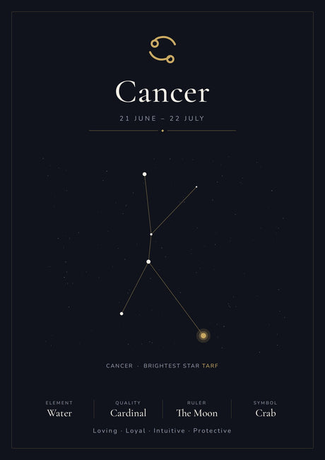 12-Pack Zodiac Constellations Educational Posters Set - Black A4 Matte Laminated Prints (210x297mm)