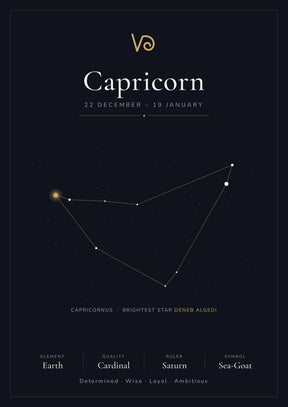 Capricorn Zodiac Black