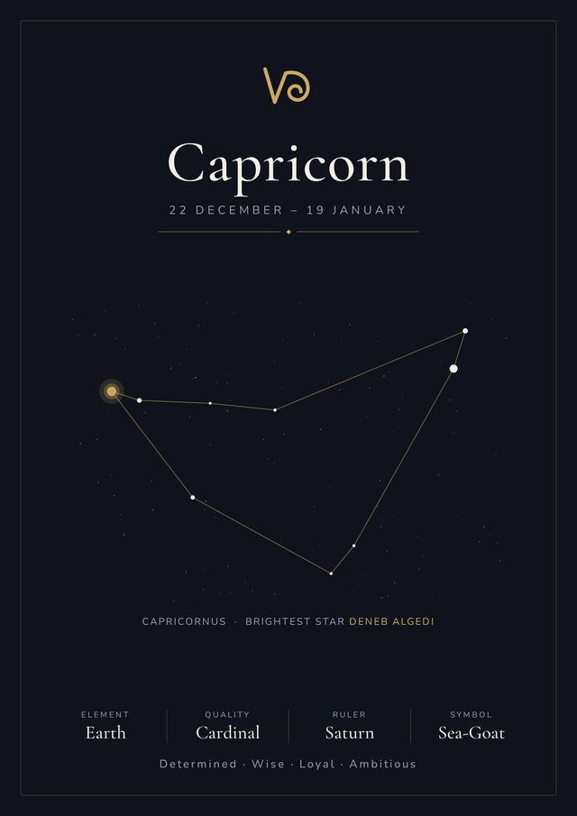 Capricorn Zodiac Black