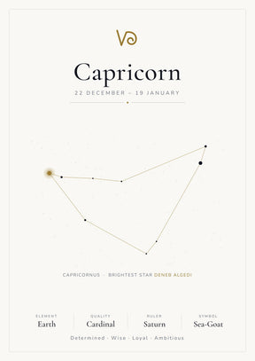 Capricorn Zodiac White