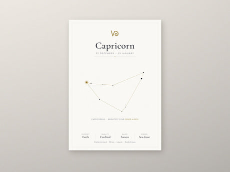 12-Pack Zodiac Constellations Educational Posters Set - White A4 Matte Laminated Prints (210x297mm)