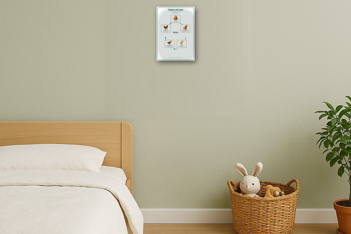 Chicken Life Cycle: A4 Matte Laminated Educational Poster Print - 210x297mm