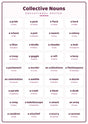Collective Nouns: A4 Matte Laminated Educational Poster Print - 210x297mm