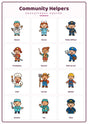 Community Helpers: A4 Matte Laminated Educational Poster Print - 210x297mm