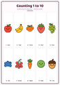 Counting 1 to 10: A4 Matte Laminated Educational Poster Print - 210x297mm