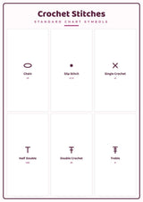 Crochet Stitches: A4 Matte Laminated Educational Poster Print - 210x297mm