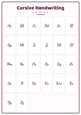 Cursive Handwriting: A4 Matte Laminated Educational Poster Print - 210x297mm