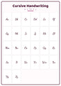 Cursive Handwriting: A4 Matte Laminated Educational Poster Print - 210x297mm
