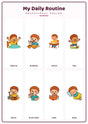 My Daily Routine: A4 Matte Laminated Educational Poster Print - 210x297mm