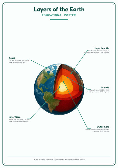 6-Pack Earth & Geology Educational Posters Set - A4 Matte Laminated Prints (210x297mm)