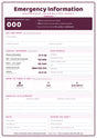Household Emergency Information Sheet: A4 Matte Laminated Educational Poster Print - 210x297mm