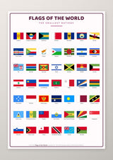 Flags of the World 193 Countries 4 Poster Set: A4 Matte Laminated Educational Poster Print - 210x297mm