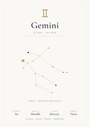 Gemini Zodiac White