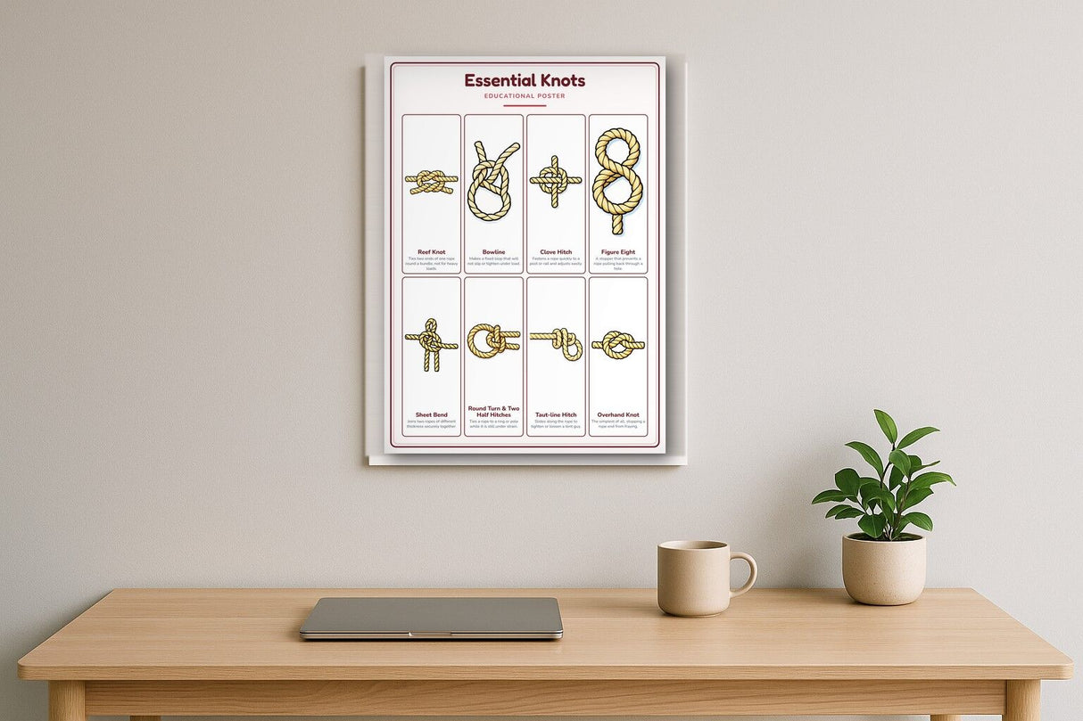 Essential Knots: A4 Matte Laminated Educational Poster Print - 210x297mm