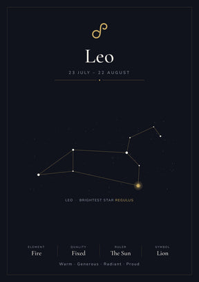 Leo Zodiac Black