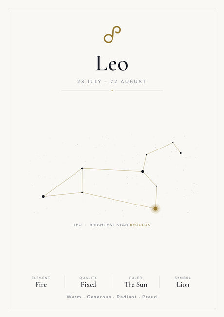 12-Pack Zodiac Constellations Educational Posters Set - White A4 Matte Laminated Prints (210x297mm)