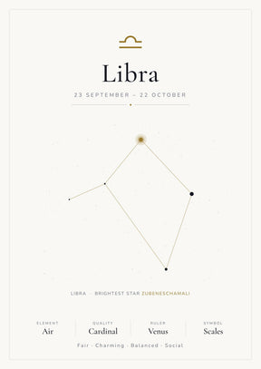 Libra Zodiac White