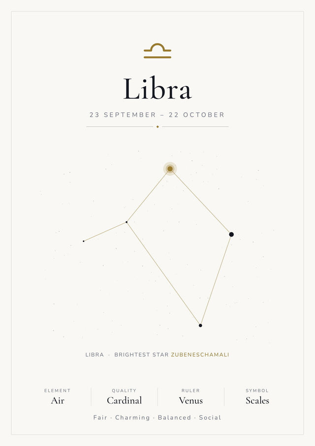 Libra Zodiac White