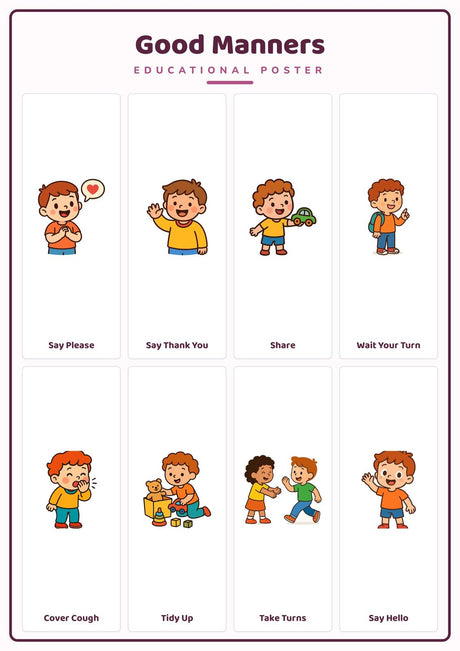 6-Pack Feelings & Wellbeing Educational Posters Set - A4 Matte Laminated Prints (210x297mm)