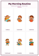 Morning Routine: A4 Matte Laminated Educational Poster Print - 210x297mm