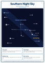 Southern Night Sky: A4 Matte Laminated Educational Poster Print - 210x297mm
