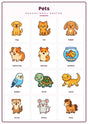 Pets: A4 Matte Laminated Educational Poster Print - 210x297mm