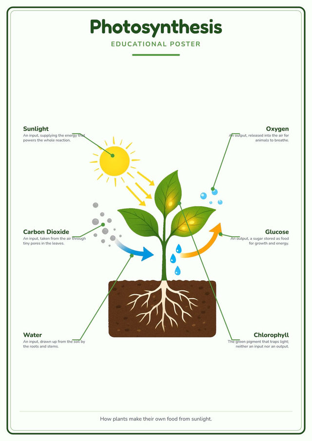 Photosynthesis: A4 Matte Laminated Educational Poster Print - 210x297mm