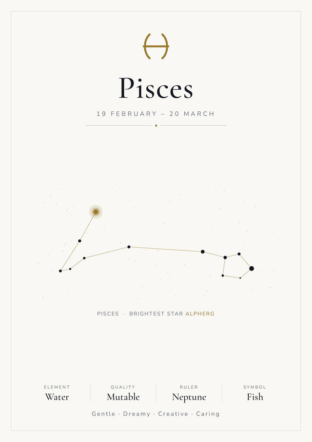 Pisces Zodiac White