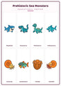 Prehistoric Sea Monsters: A4 Matte Laminated Educational Poster Print - 210x297mm