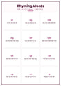Rhyming Words: A4 Matte Laminated Educational Poster Print - 210x297mm