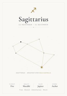Sagittarius Zodiac White