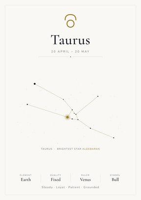 Taurus Zodiac White