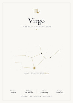 Virgo Zodiac White