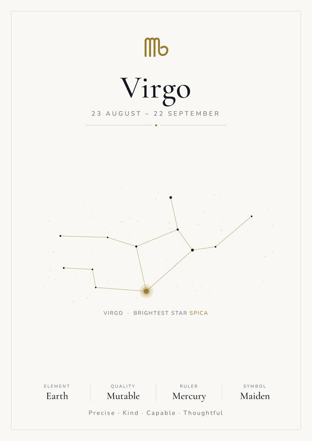 Virgo Zodiac White