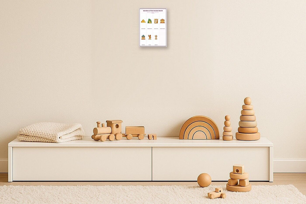 Wonders of the Ancient World: A4 Matte Laminated Educational Poster Print - 210x297mm