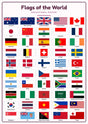 Flags of the World: A4 Matte Laminated Educational Poster Print - 210x297mm