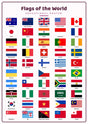 Flags of the World: A4 Matte Laminated Educational Poster Print - 210x297mm