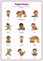 Yoga Poses: A4 Matte Laminated Educational Poster Print - 210x297mm