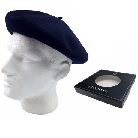 Laulhère Vrai Basque 100% Wool French Beret - Black (Made in France)