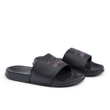 Sfida Laze Girls Slides - Black/Metallic Blush (Kids Slip On Sandals)