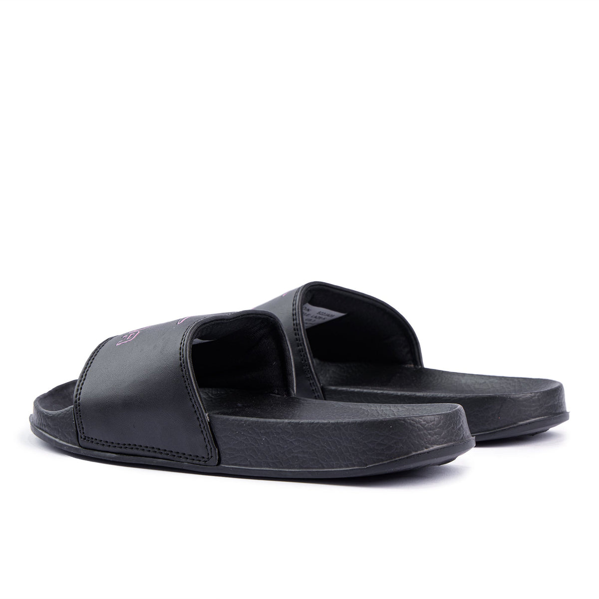 Sfida Laze Girls Slides - Black/Metallic Blush (Kids Slip On Sandals)