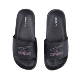 Sfida Laze Girls Slides - Black/Metallic Blush (Kids Slip On Sandals)