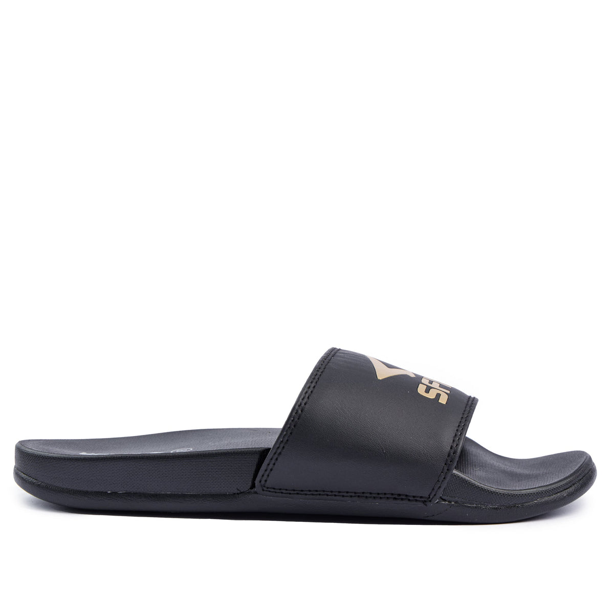 Sfida Laze Womens Slides - Black/Gold (Slip On Sandals)