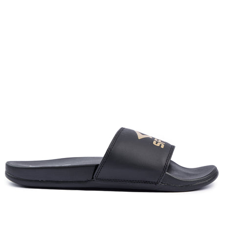 Sfida Laze Womens Slides - Black/Gold (Slip On Sandals) - BLACK/GOLD