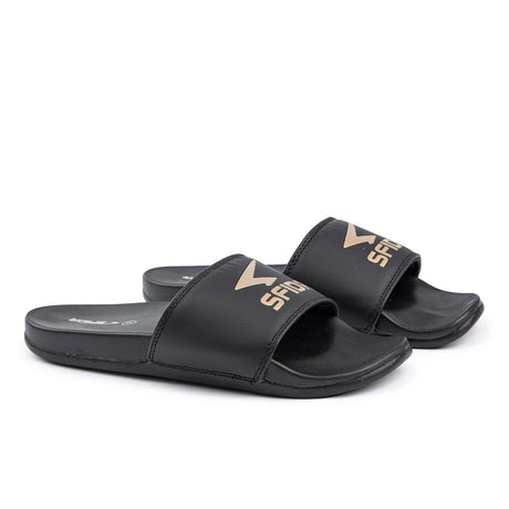 Sfida Laze Womens Slides - Black/Gold (Slip On Sandals)