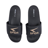 Sfida Laze Womens Slides - Black/Gold (Slip On Sandals)