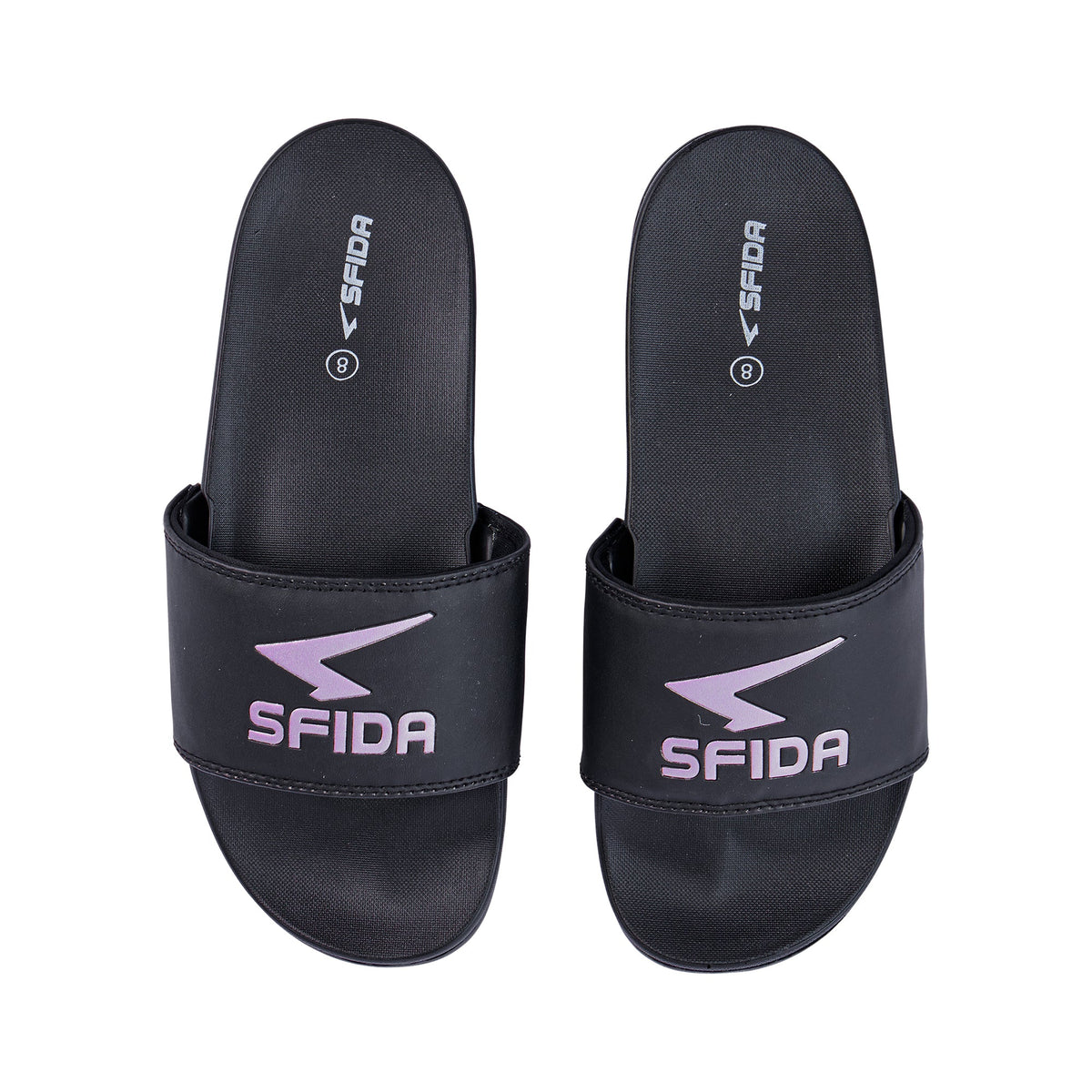 Sfida Laze Womens Slides - Black/Metallic Blush (Slip On Sandals)