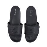 Sfida Laze Mens Adjustable V Strap Slides - Black (Slip On Sandals)