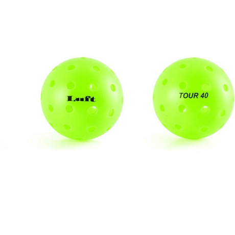 50x LUFT "Tour 40" Outdoor Pickleball Balls Bulk - High Visibility Green (Hi Vis)